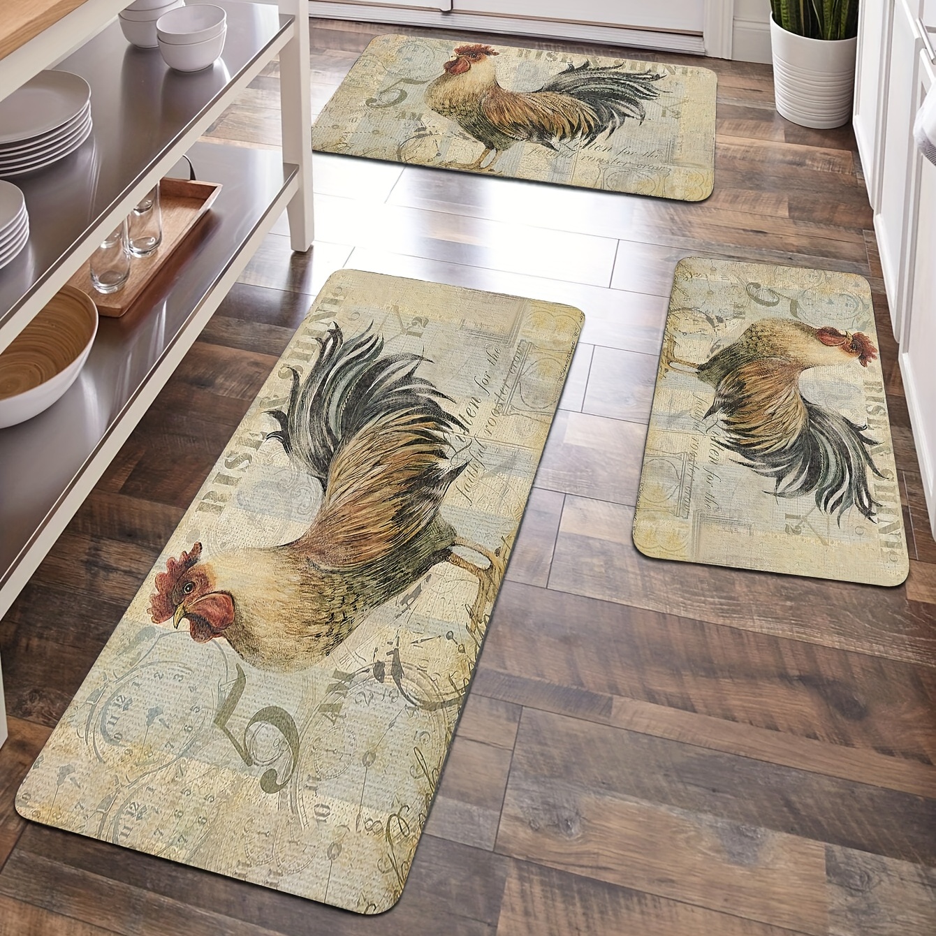  Rooster Hen Chicken Animal Kitchen Mats Indoor Outdoor Doormat  Non Slip Kitchen Rug Comfort Small Floor Mat for Home, 39 x 20 : Patio,  Lawn & Garden
