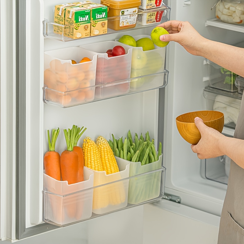 Caja de almacenamiento transparente para nevera, organizador de alimentos,  contenedores para congelador, despensa, armario de cocina