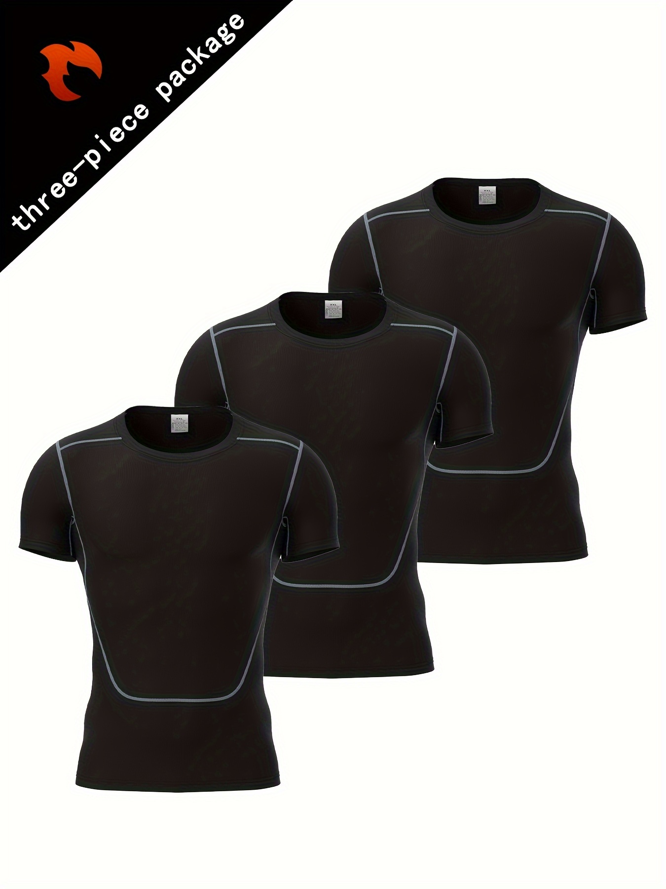 3pcs/Set Men's Basic Sports Package, Including Moisture Wicking