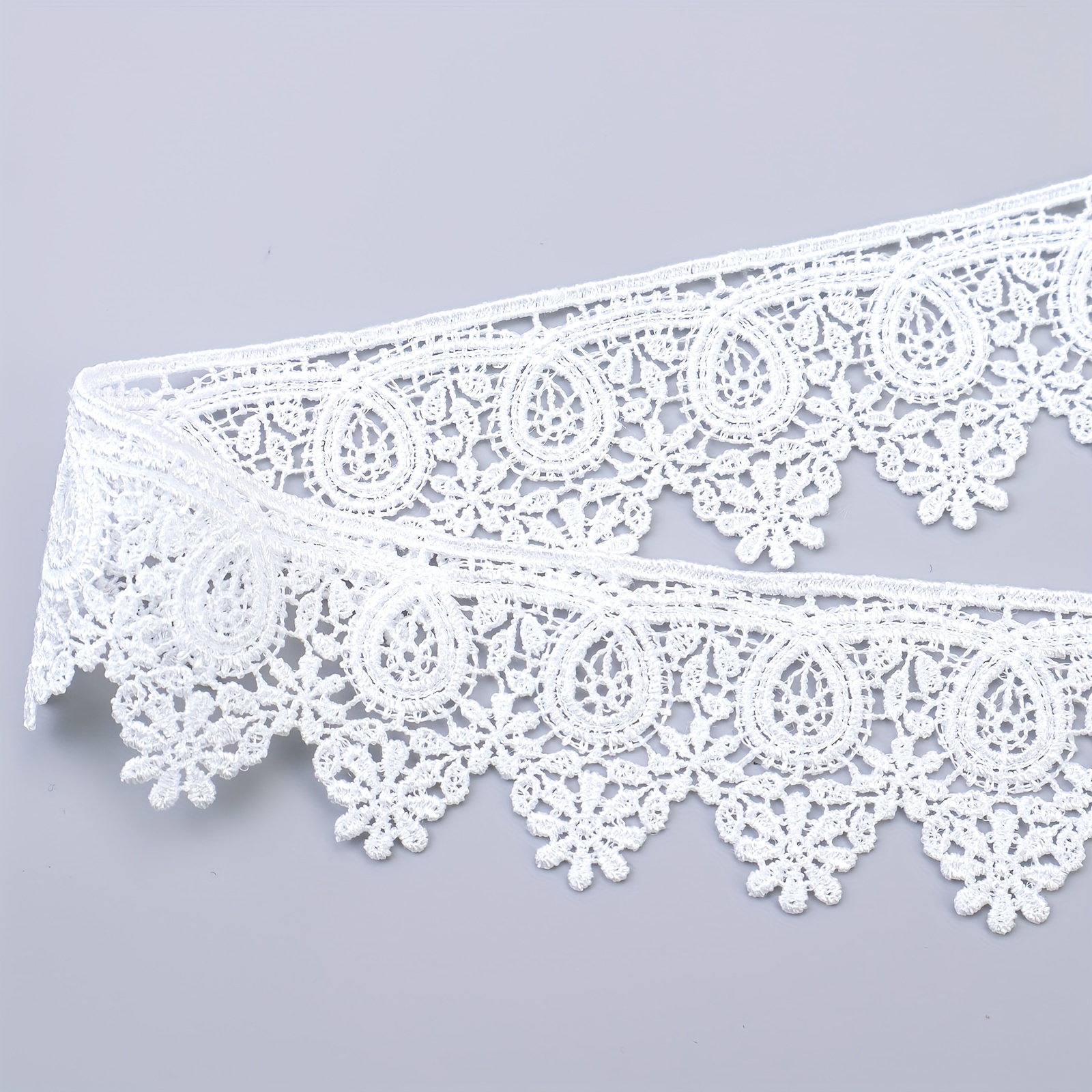 White Venice Lace Trim 7 Yards Scalloped Embroidery Lace Ribbon Flower Lace  Trim for Crafts, Dress, Gift Wrapping, Wedding, Home Decoration