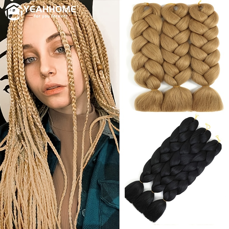 Pre Stretched Braiding Hair Extensions Long Synthetic - Temu Canada