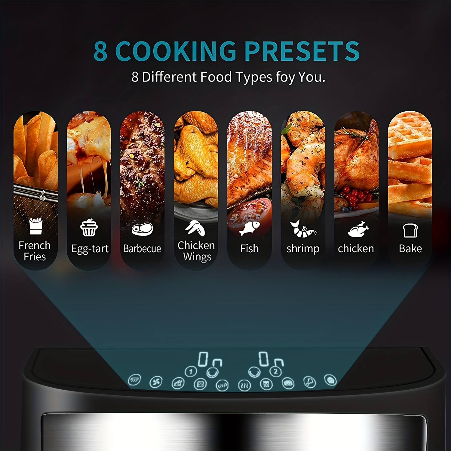 8 Quart 6 in 1 Dualspace Air Fryer With 2 Independent Frying - Temu