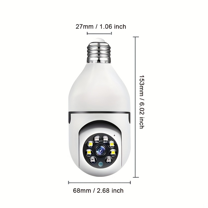 5g Wifi E27 Bombilla Cámara de vigilancia Visión nocturna A todo color  Automático Humano