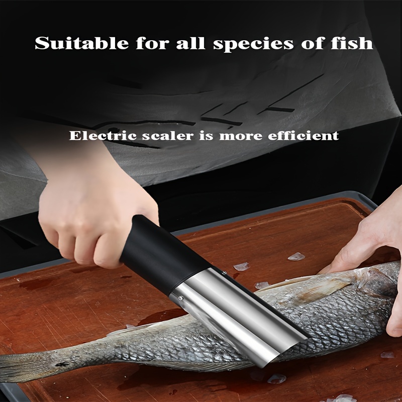 Bestonzon 1 Set of Waterproof Fish Scale Scraper Portable Electric Scale  Scraper 