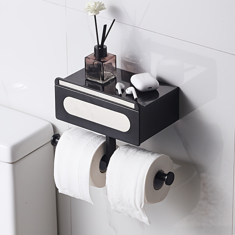 Toilet Paper Holder, Tissue Paper Roll Dispenser With Storage Shelf For  Toilet, Free Standing Toilet Paper Rack With Extra Shelf, Home Organization  And Storage Supplies, Bathroom Accessories - Temu