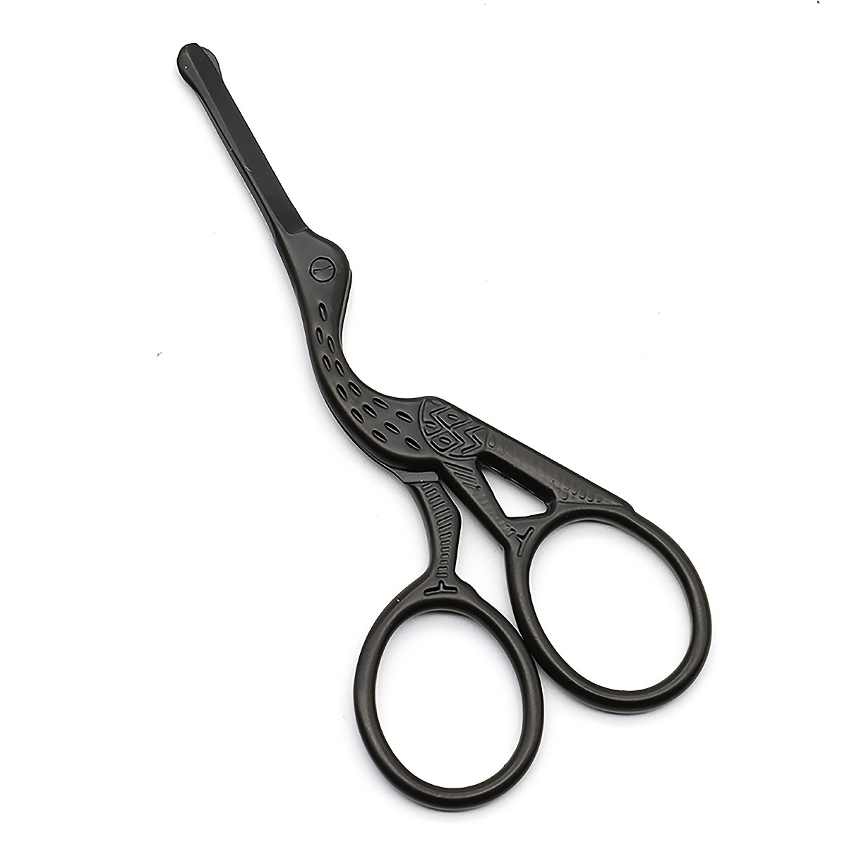 

1pc Crane Type Round Tip Eyebrow Trimming Scissors, Suitable For Eyebrow, Nose Hair, Beard, Ear Hair All Kinds Of Hair Trimming, Professional Unisex Makeup Care Scissors Father's Day Gift