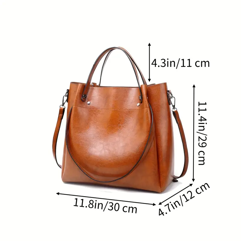 Handbags Tote Bag Soft Leather Retro Design Large Capacity - Temu