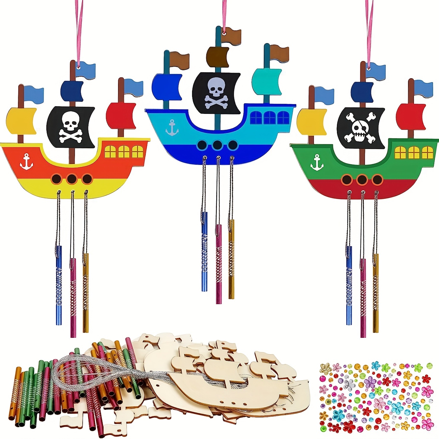 Color Your Own Mother's Day Wind Chimes Craft Kit - Makes 12