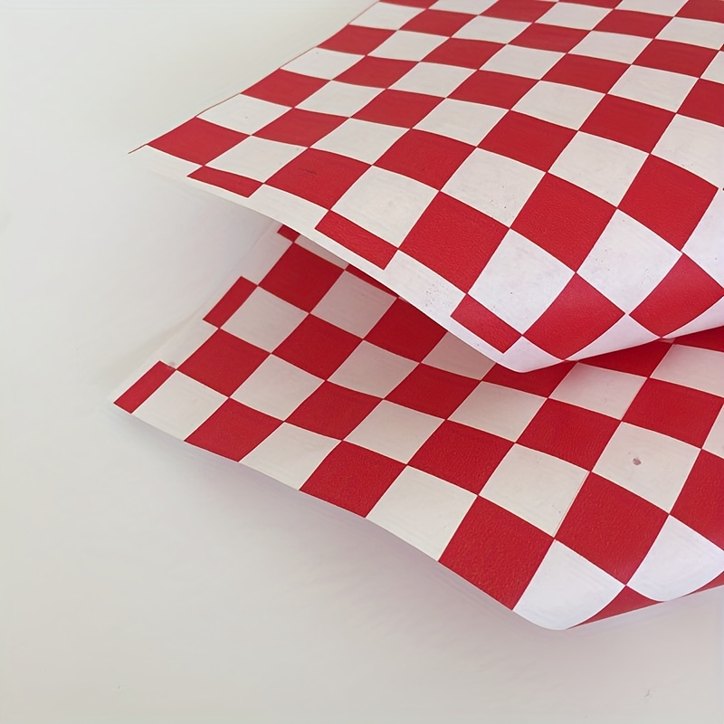 Disposable Paper Sheets Red Grid Burger Paper Premium Food - Temu