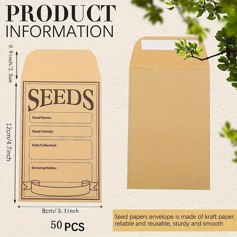 Kraft Self Sealing Seed Packets