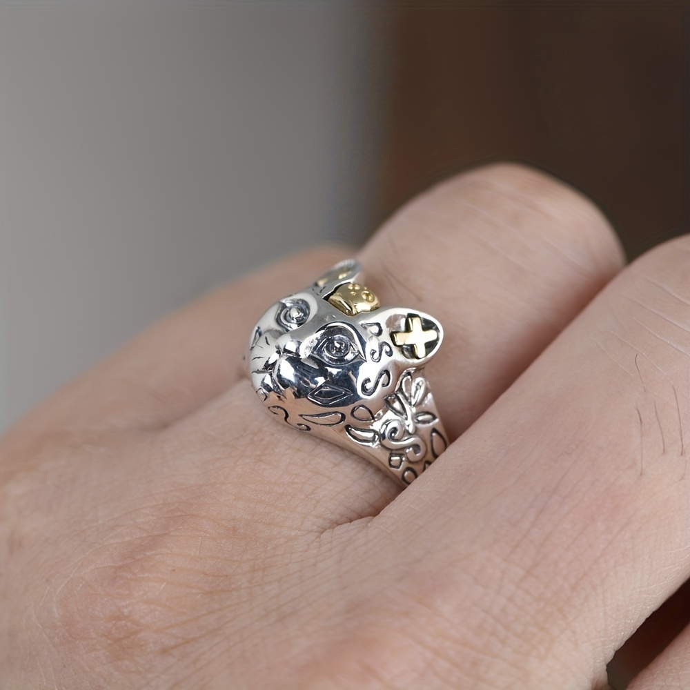 Vintage Cat Ring Opening Adjustable Ring for Men