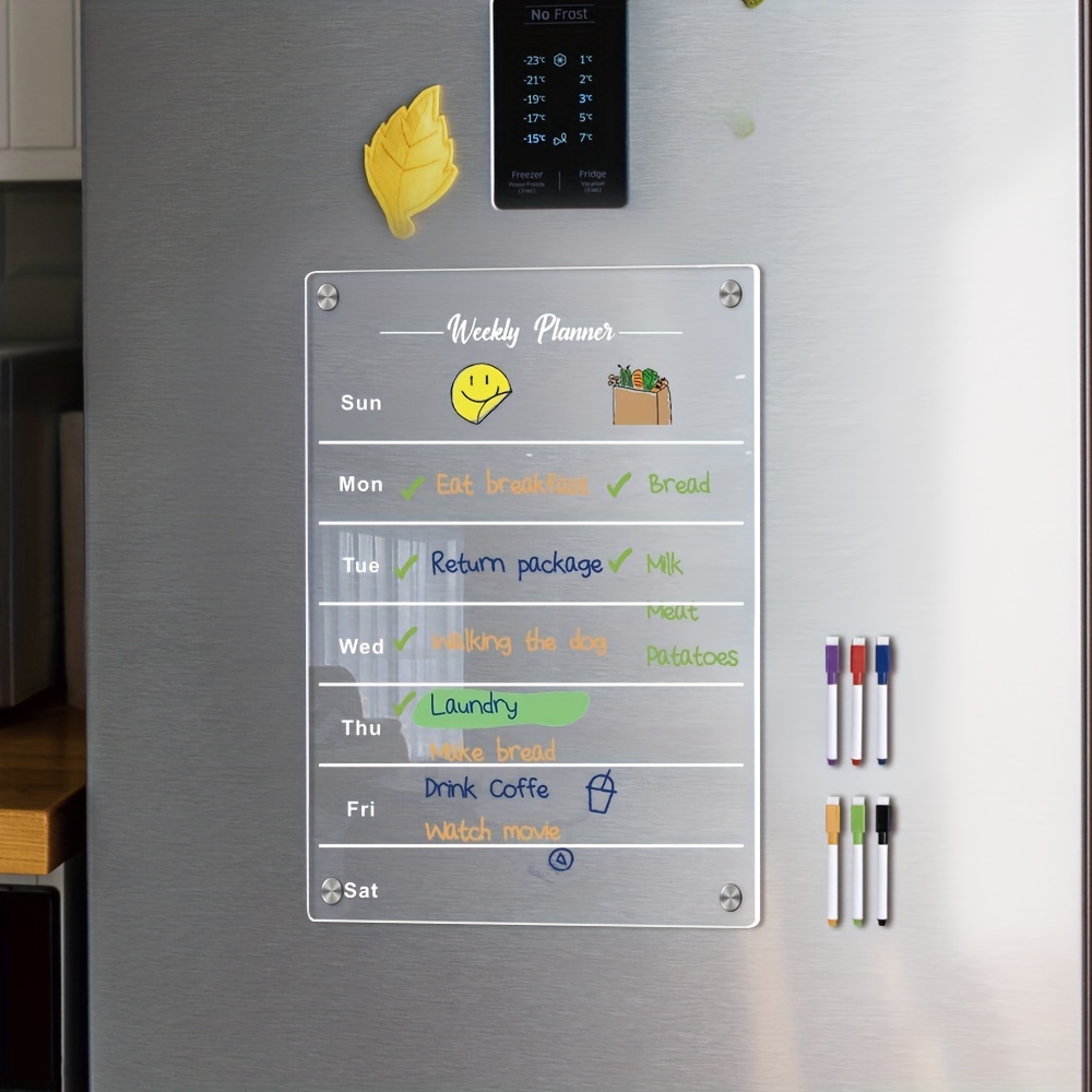  Acrylic Meal Planner Magnetic Menu Board for Kitchen