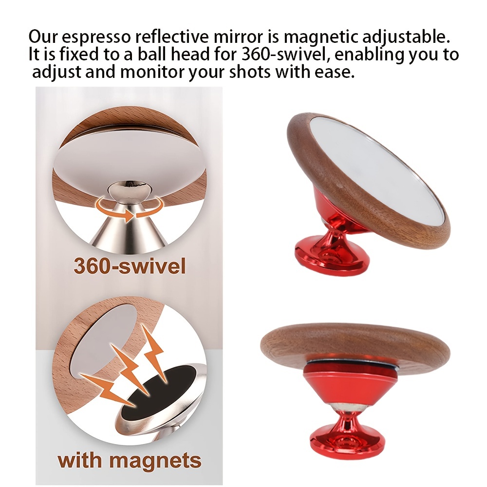 Base magnétique pour Porte-filtres sans Fond, Miroir réfléchissant  d'observation du débit de café, Rotation multidirectionnelle, Miroir  d'observation