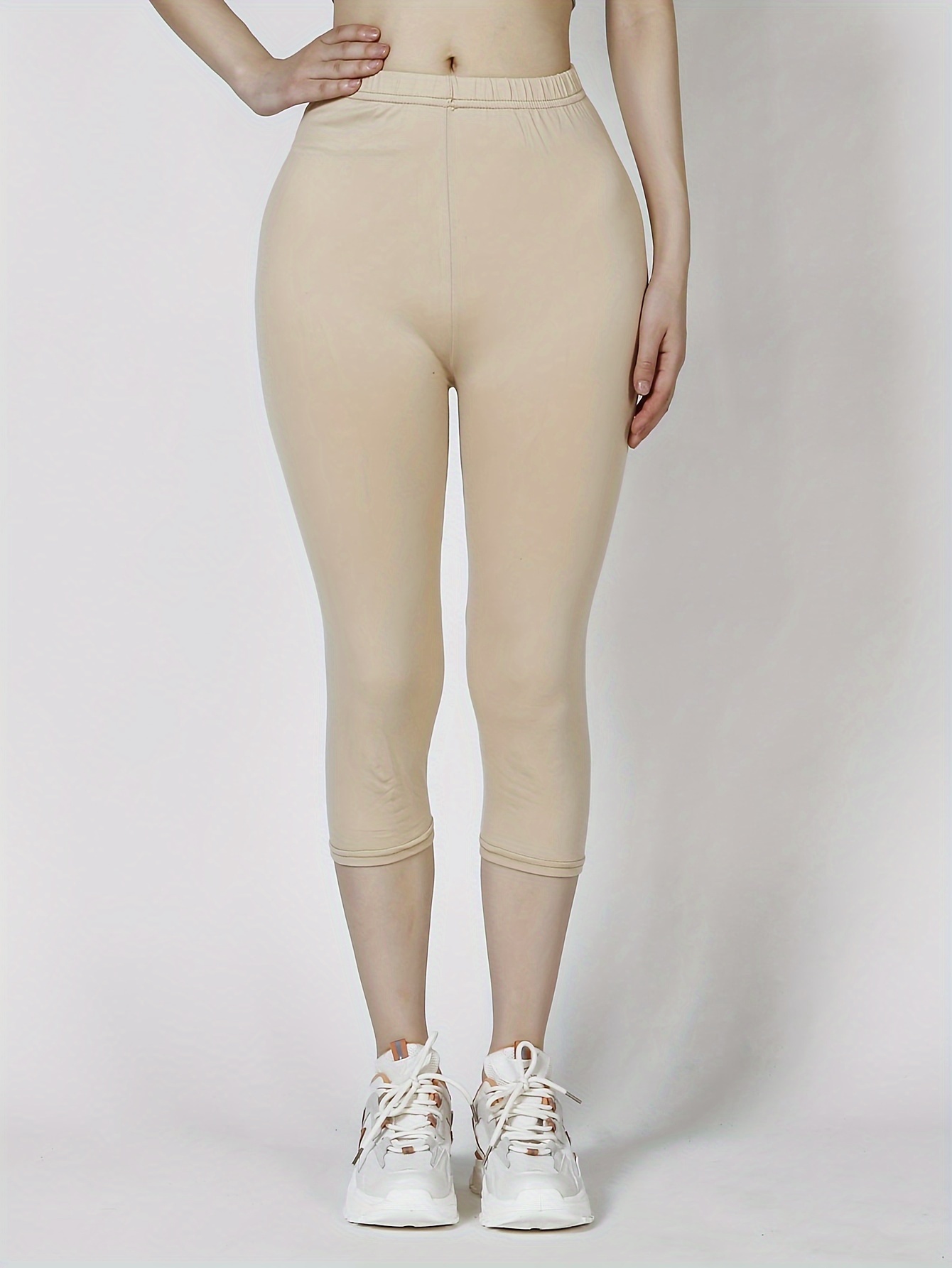 High leggings pants beige cool