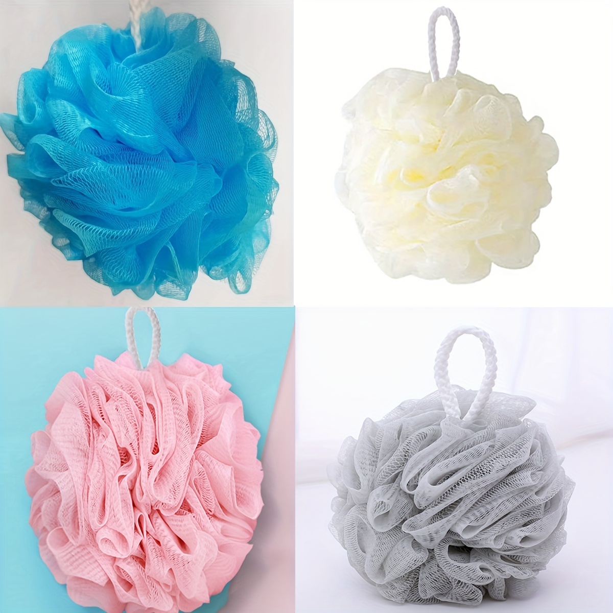 Healeved Shower Puff Sponge Bath Pouf Sponge Body Scrubber Sponge