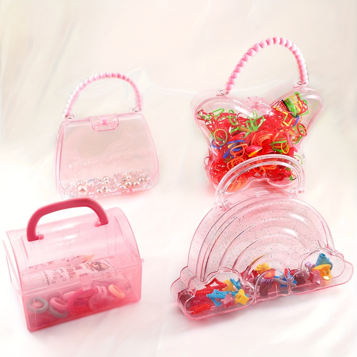10/20/40pcs Clear display bags small, Transparent gift plastic bag Mini PVC  bags handle cosmetic