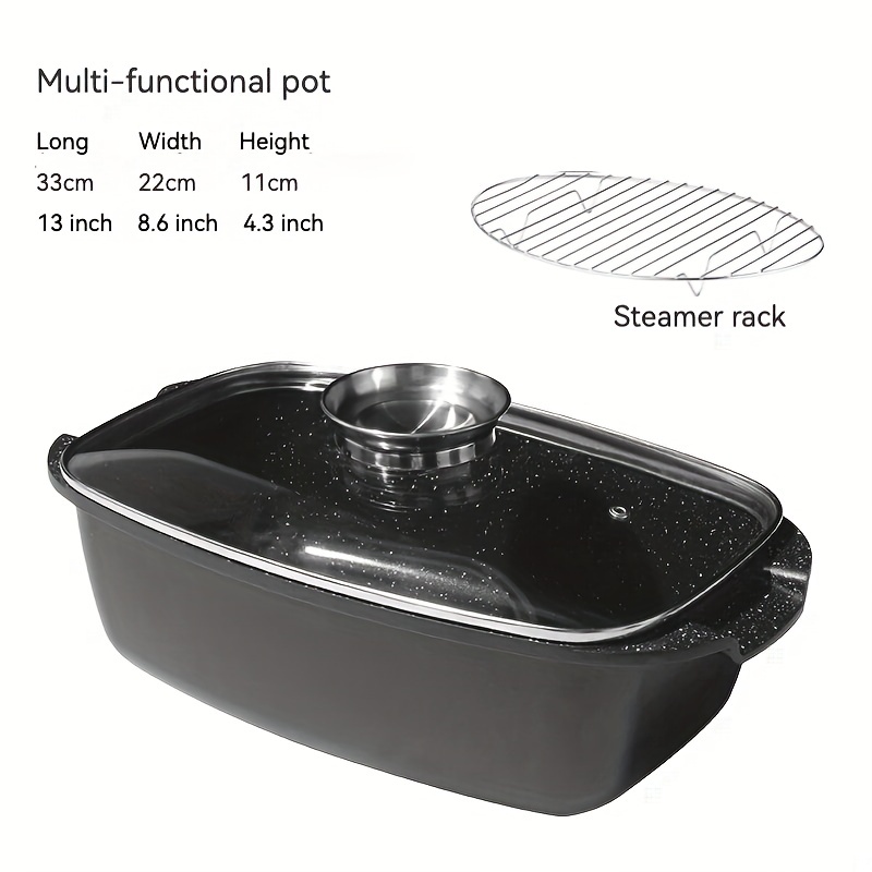 Roasting Pan With Lid - Nonstick Cooking Oven Pan, Roaster Pot For