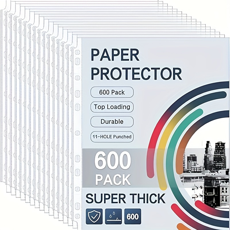 600 Pack Clear Sheet Protectors for 3 Ring Binder Page Protectors Heavy  Duty