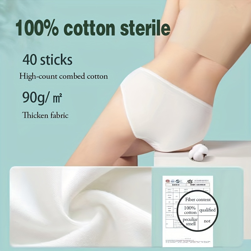 7 Pack Sterilized Cotton Maternity Briefs For Travel Clean