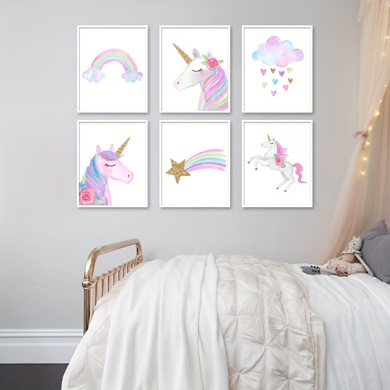 Set of Unicorn Prints Girls Wall Art Unicorn Room Decor 