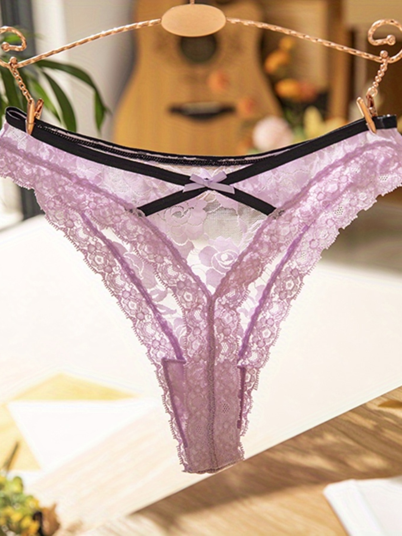 Ladies Hollow Brief Women Floral Lace Panties Underwear Seamless
