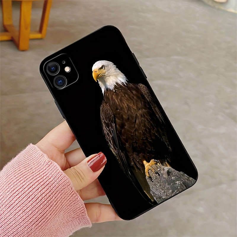 Luxury Fashion Animal Eagle Phone Case For Iphone 15 14 13 12 Pro Max Plus Black Soft TPU Phone Cover