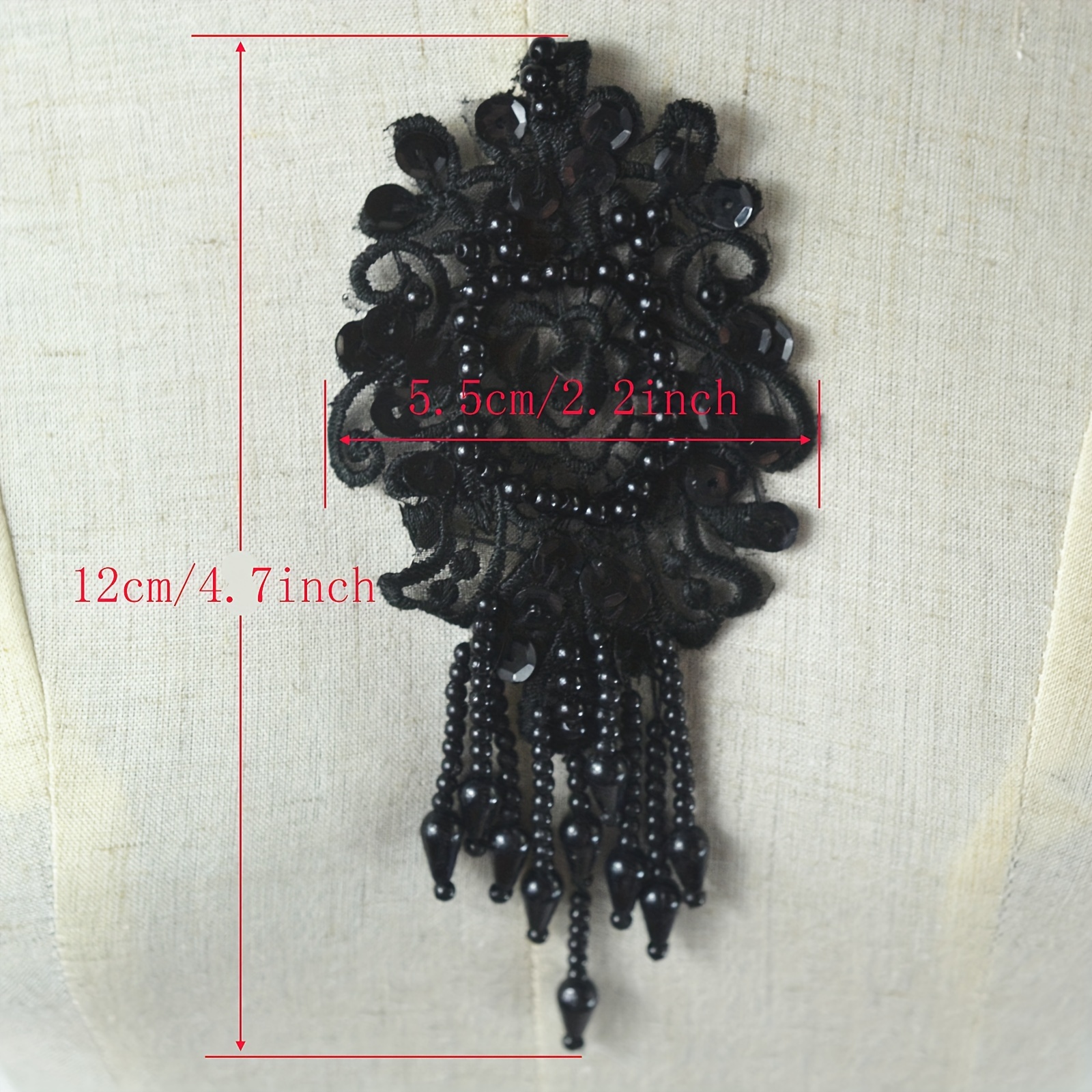 Lace Beaded Black Applique Sew on Applique for Dancewear -  UK in 2023