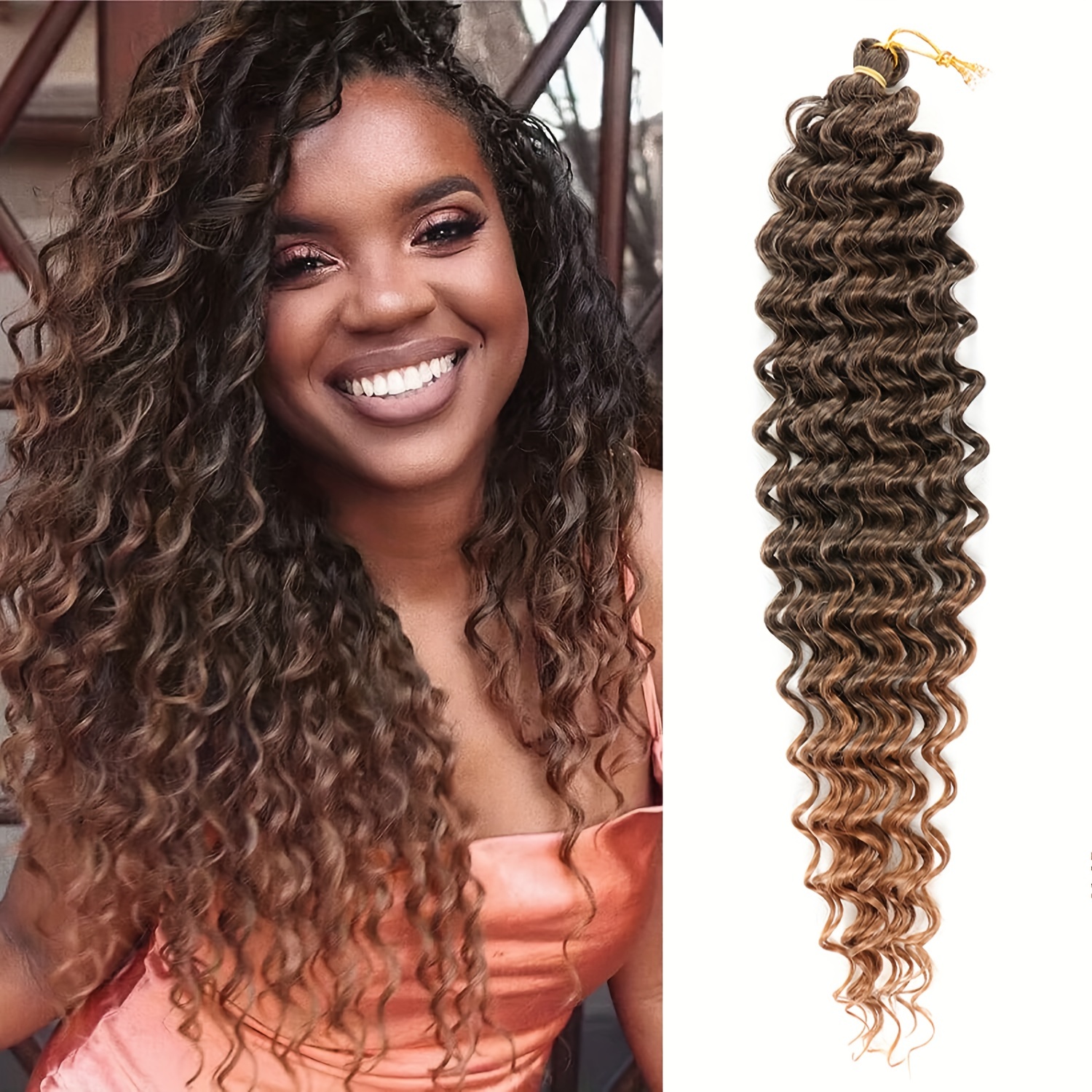 Long Deep Wave Braid Hair Synthetic Crochet Hair Extension for