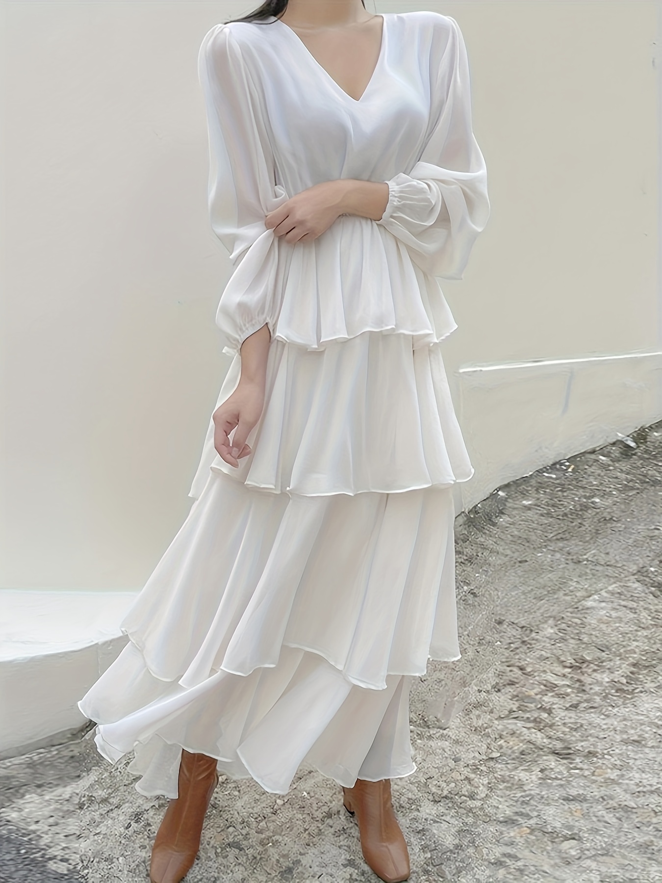 White Maxi Dress - Temu
