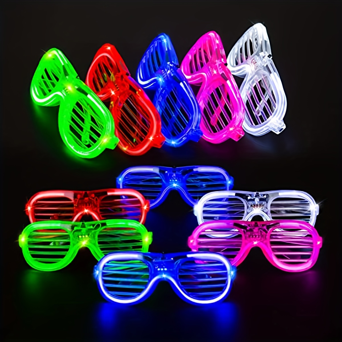 Paquete de 36 lentes LED de Mardi Gras que brillan en la oscuridad,  suministros de fiesta que brillan en la oscuridad, lentes de sol  intermitentes de