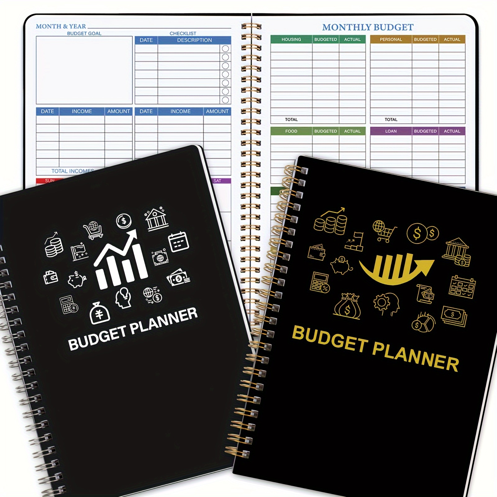 Planificateur budgétaire mensuel simplifié – Organiseur financier sur 12  mois facile à utiliser avec carnet de suivi des dépenses – Le livre de  budget