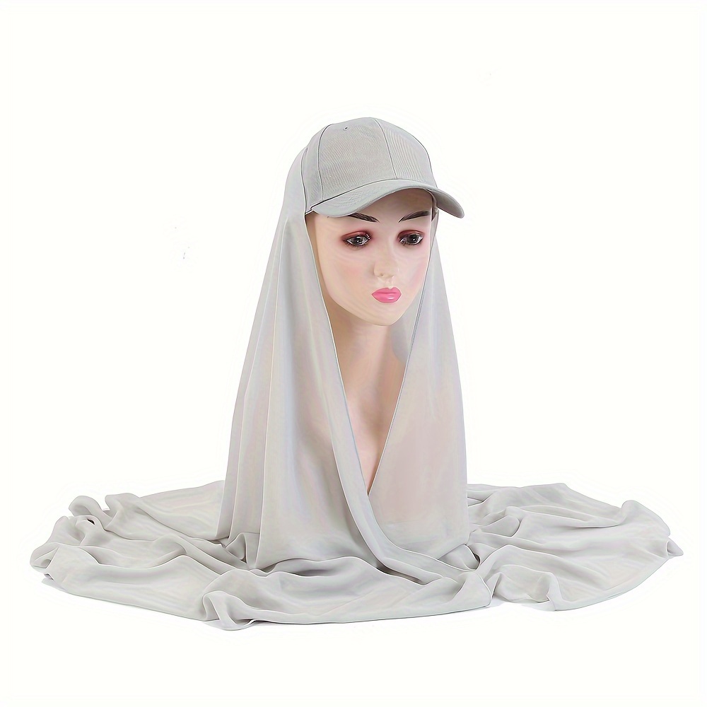 One Tone Pearl Chiffon Head Wrap Sunproof Hat Baseball - Temu