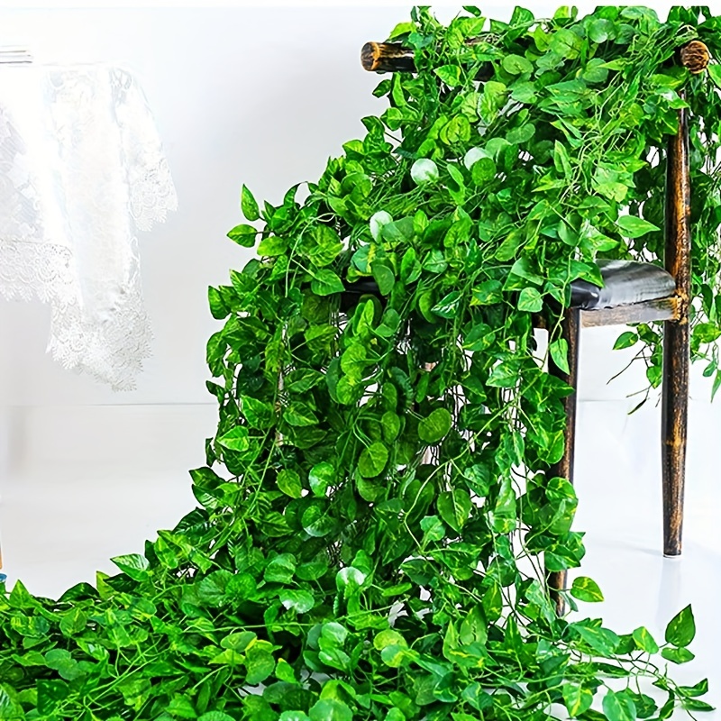 1pc 2 M Plastic Polyester Artificial Vine, Fashionable Green Fake Vine For  Home Decoration