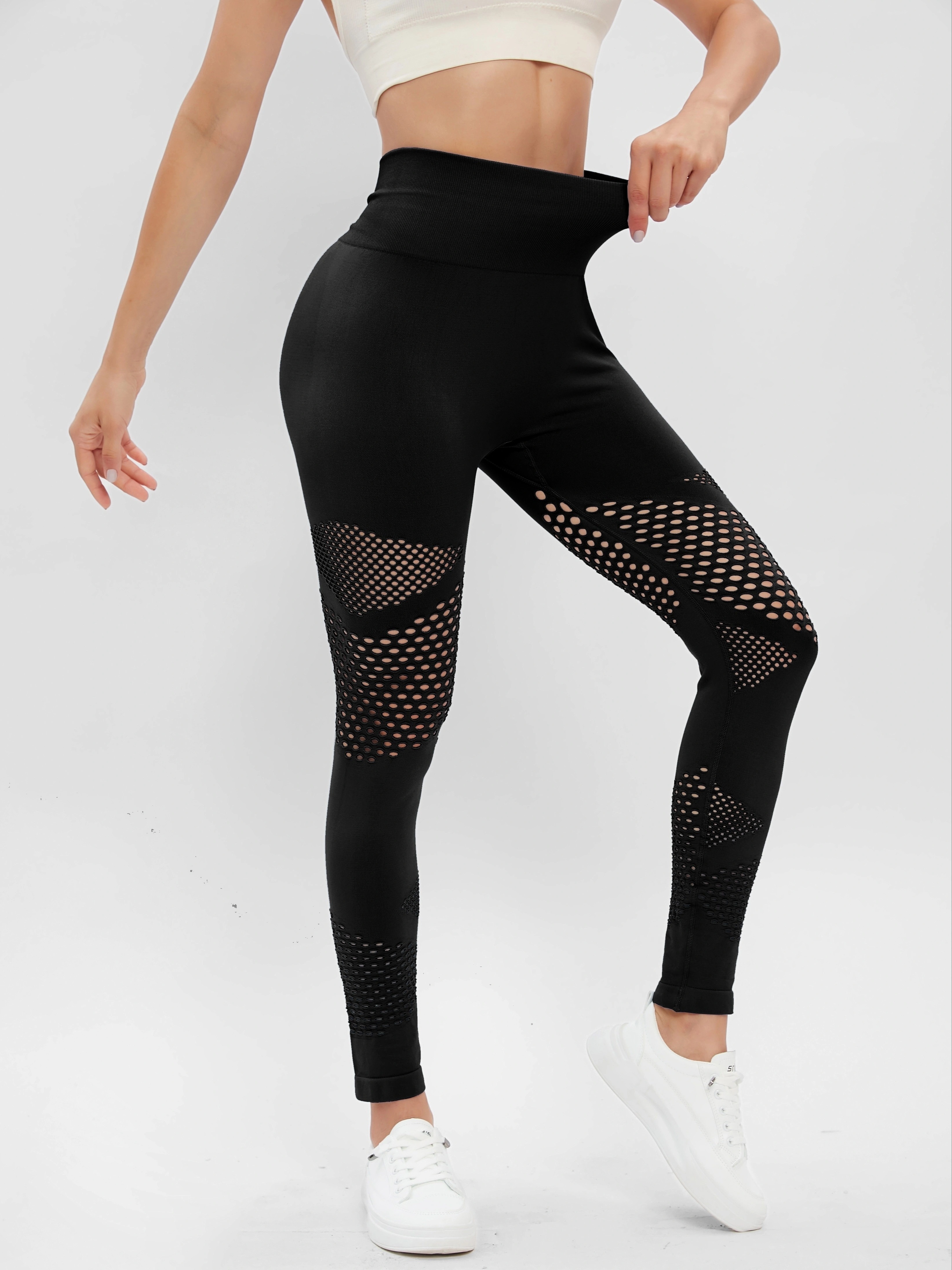 XJJZS Seamless Legging Mesh Women High Elasticity Tight Yoga Pants  Breathable Fitness Leggings Woman Sports Leggings (Size : Small) :  : Clothing, Shoes & Accessories