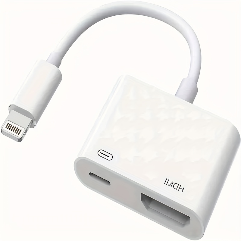 Apple Lightning Adaptateur Av numérique Apple Mfi Certifié Lightning Vers  Hdmi Adaptateur Hdmi Connecteur de câble 1080p Sync Screen To Tv / hdtv /  moniteur / projecteur C