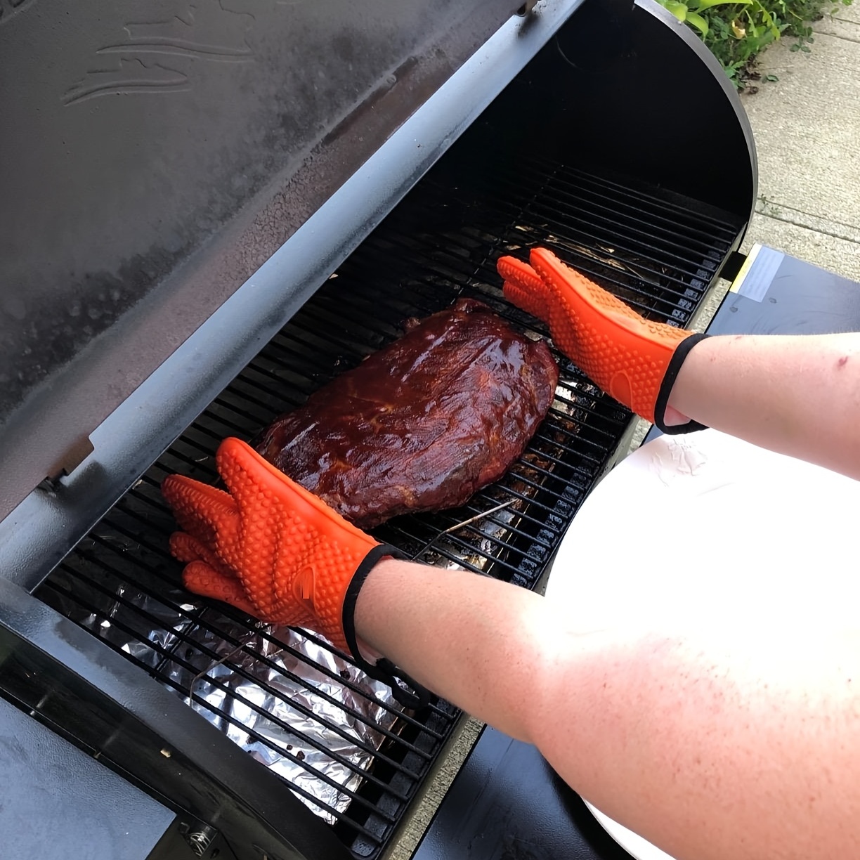 2 pares de mini guantes de horno, guantes de silicona resistentes al calor  y al deslizamiento, mini manoplas de silicona para cocina y hornear (rojo)
