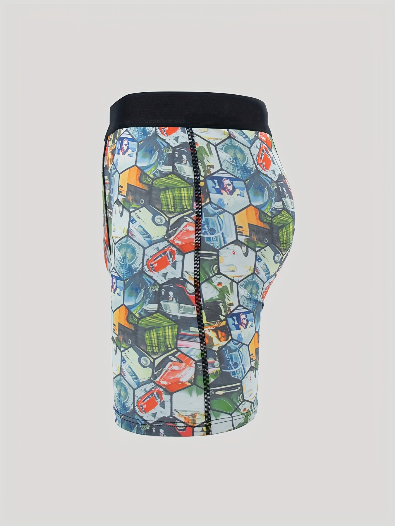 Men's Dollar Print Long Boxers Briefs Shorts Breathable - Temu