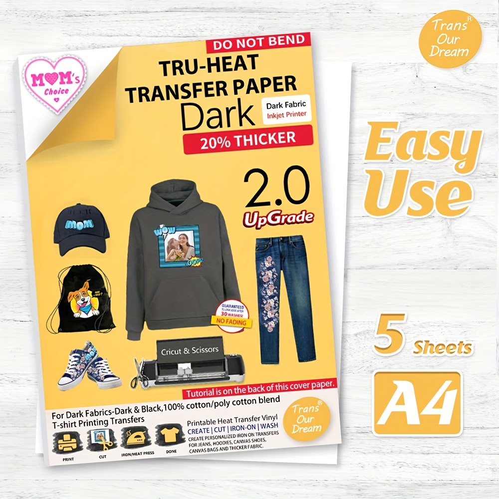 Papier transfert tissu thermocollant imprimable A4