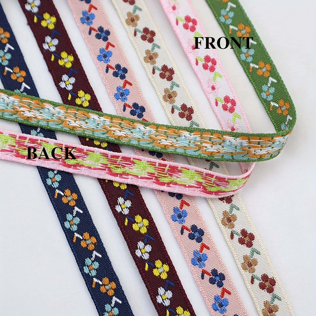  SEWDIYTR Jacquard Lace Ribbon Simple Geometric Style Lace Trim  Embroidered Lace for DIY Handmade Bag Straps Camera Strap Webbing 5 Yards