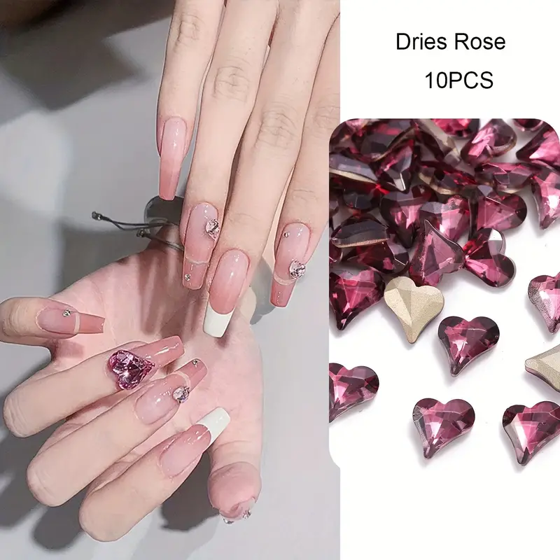 3d Crooked Peach Heart Nail Rhinestones,special-shaped Peach Heart Crystal  Diamond Pointed Bottom Peach Heart Rhinestones Diamonds For Nail Art  Decoration - Temu Philippines