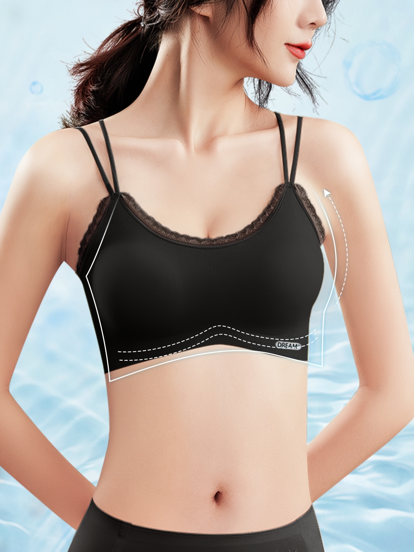 Lingerie Bralette Tank Top Push Up Bra Underwear Comforable Breathable Pad