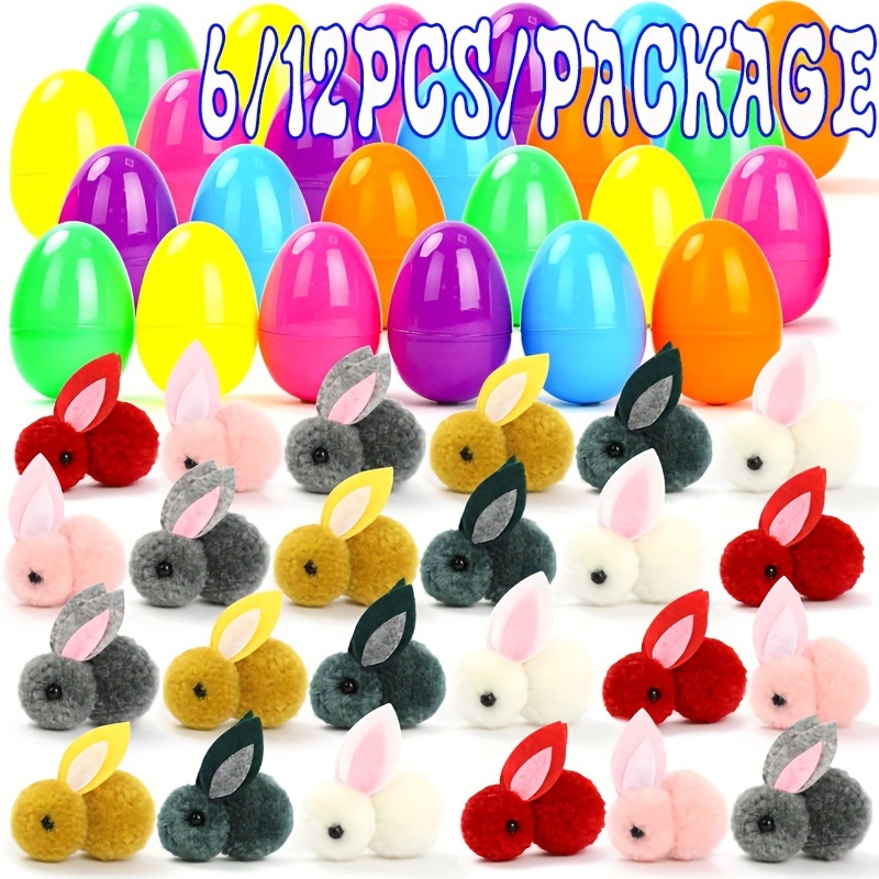 Oeufs de Pâques en plastique colorés, jouets surprises, boîte-cadeau  créative, décoration de jouet pour enfants