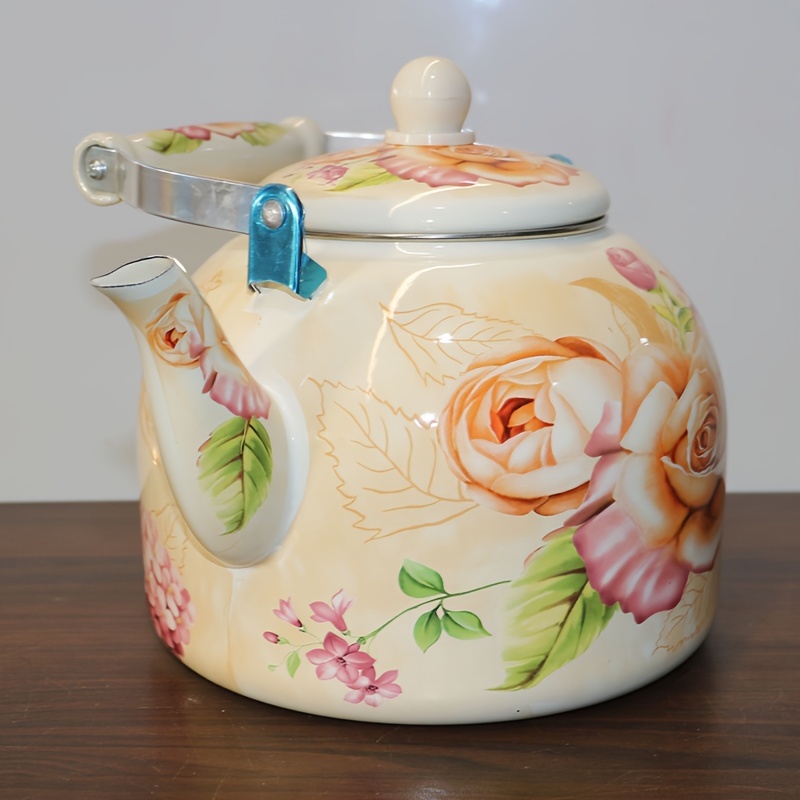 Vintage Enamel Tea Kettle Household Enamel Hot Water Kettle - Temu