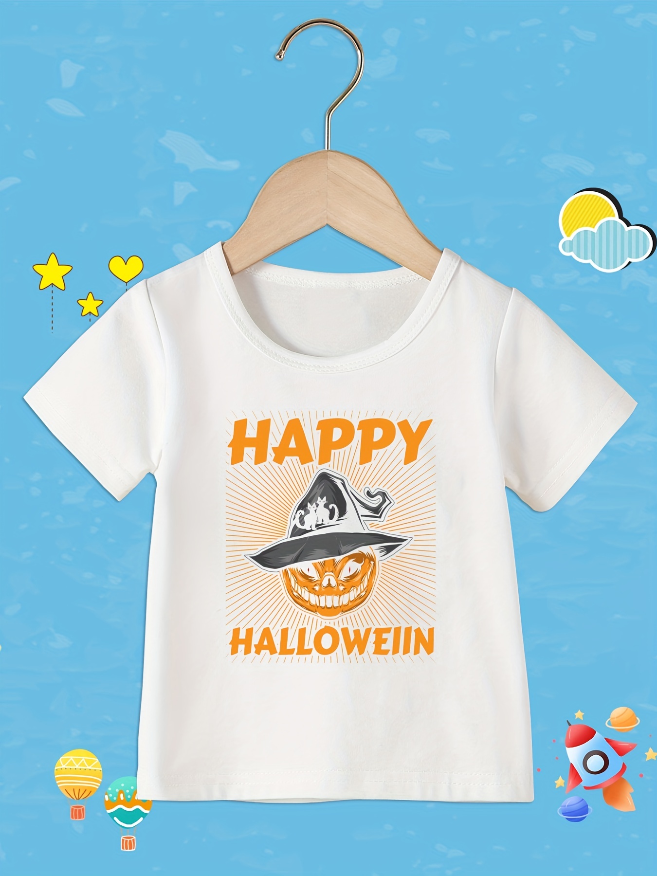 Halloween Funny Smiling Face Print T-shirts For Boys - Cool, Lightweight  And Comfy Summer Clothes! - Temu