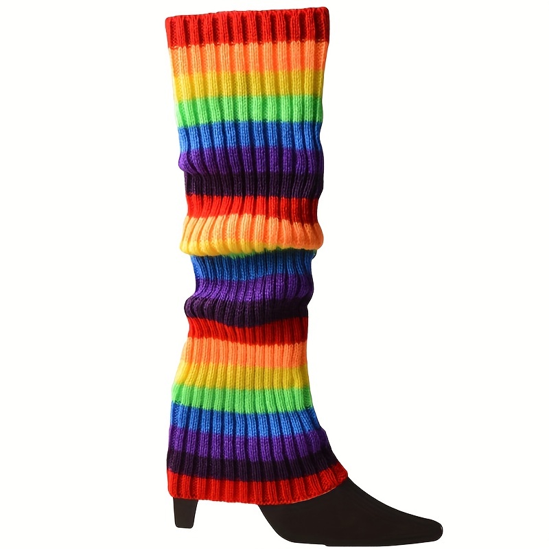 Women Knit Leg Warmers 80s Fashion Thigh High Socks
