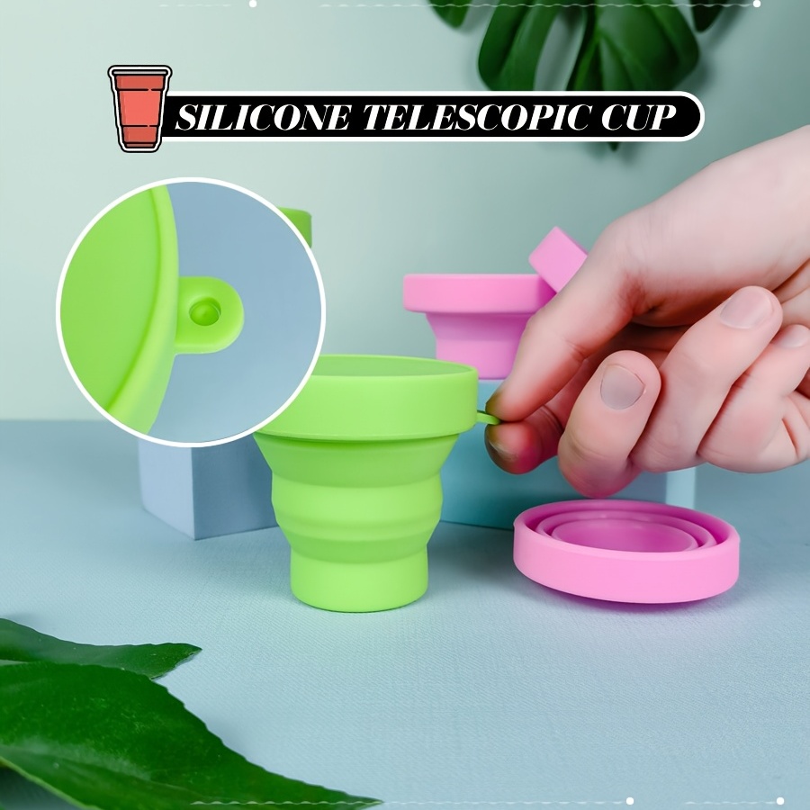 Silicone Collapsible Cup with Lid - Portable Telescopic Cup for Camping