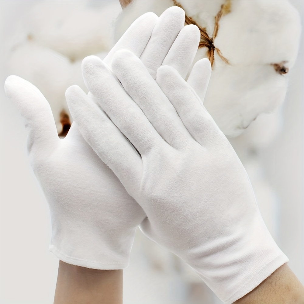 12 Pares de guantes blancos algodon talla chica - Oportunidades