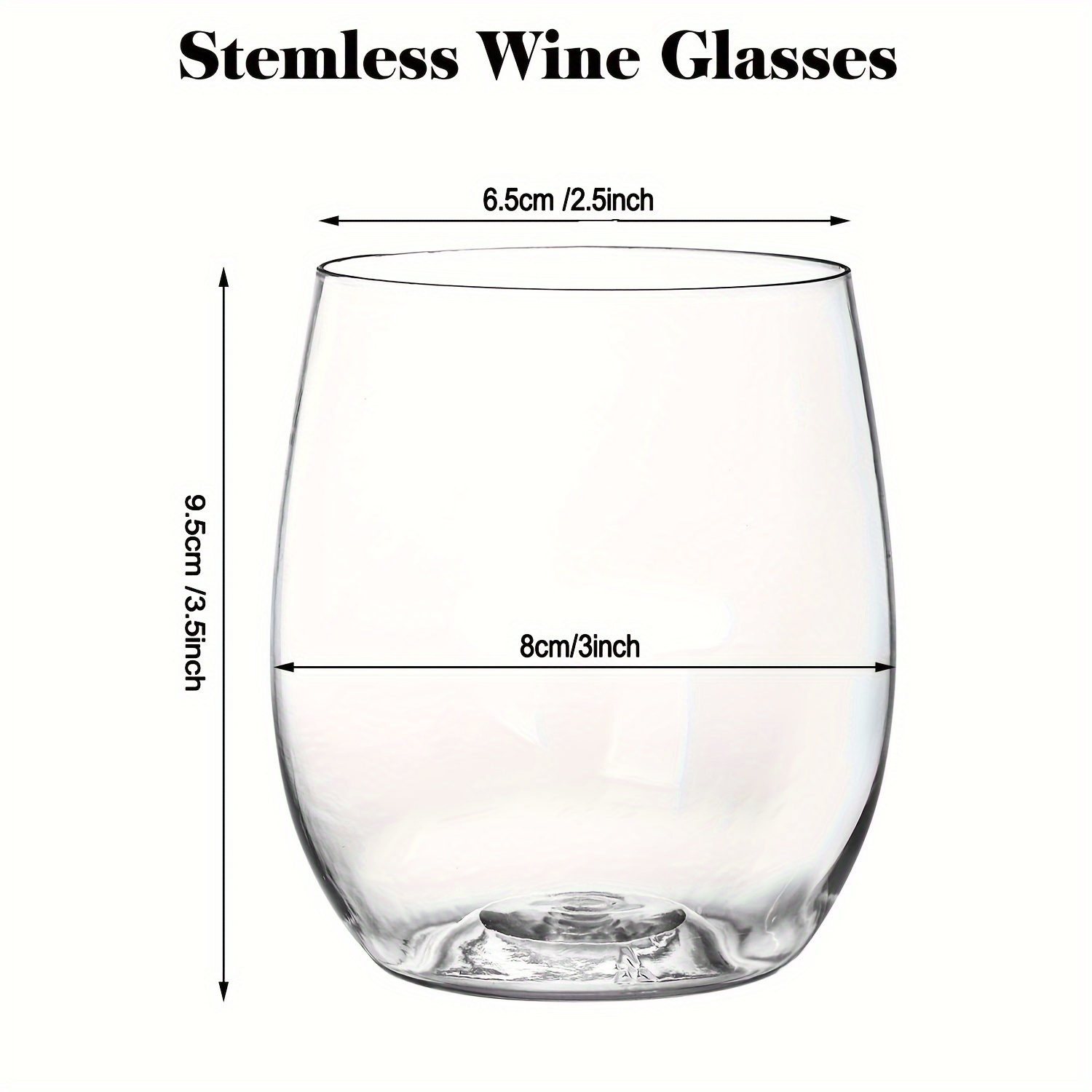 16oz Plastic Stemless Wine Glasses Disposable Heavy Duty Unbreakable Clear  Plastic Wine Glasses Recyclable Shatterproof Reusable