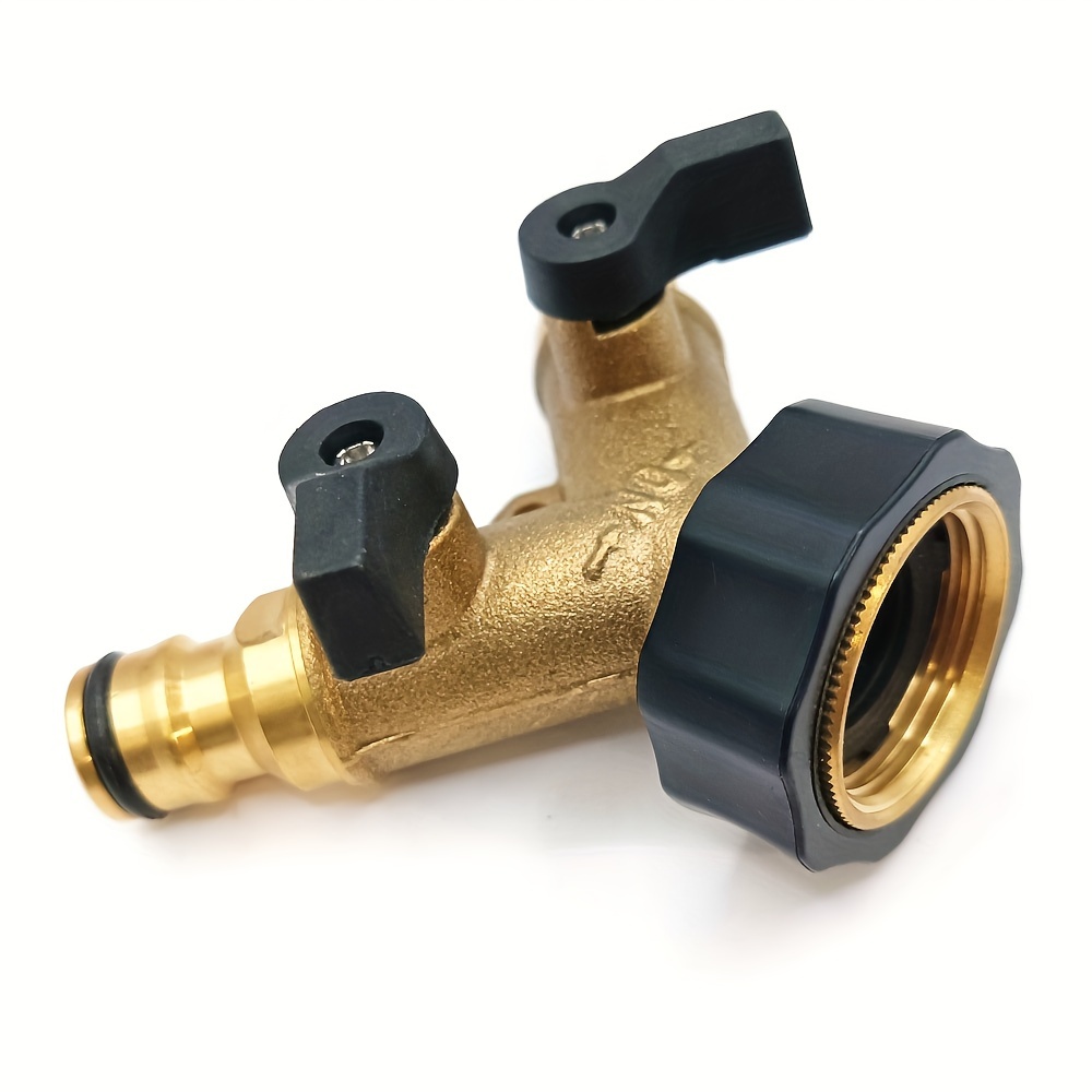 2-Way 3/4 Brass Hose Splitter Adjustable Switch Valve Fitting