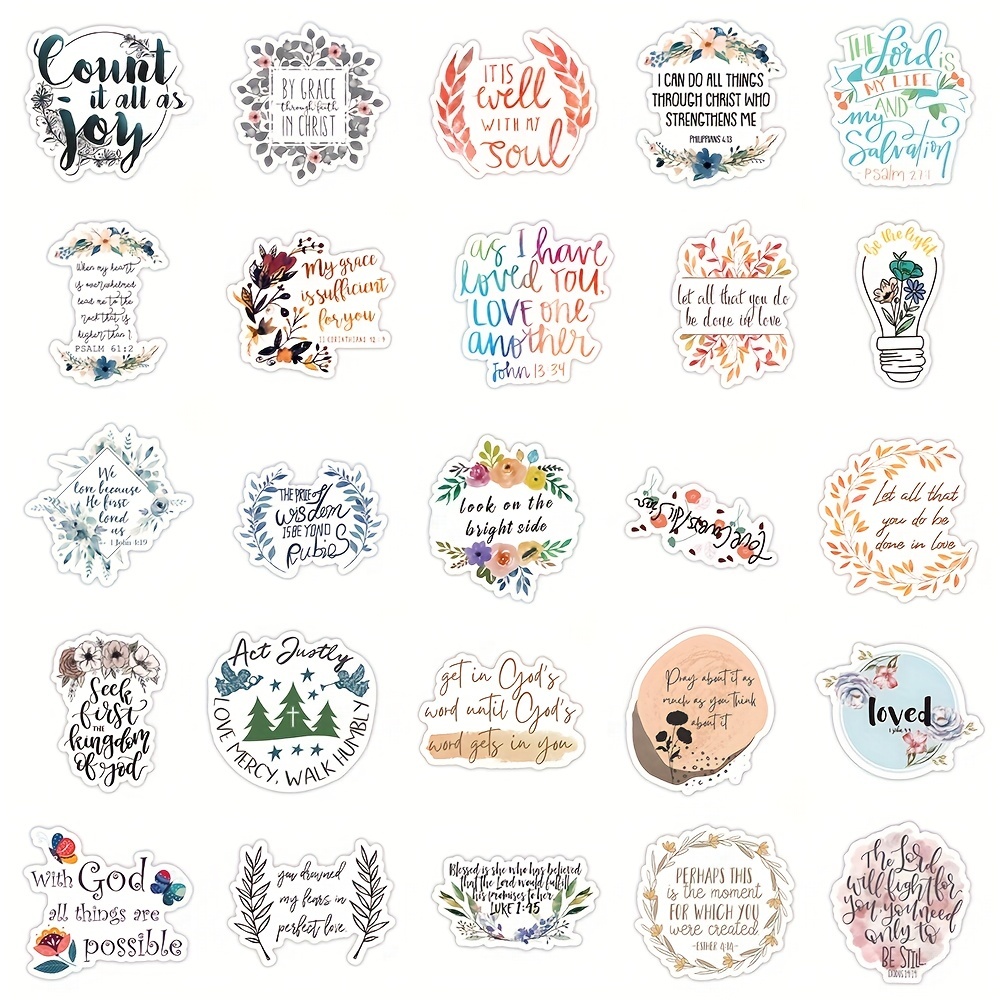 Christian Stickers - Religious Stickers - Faith Stickers - Bible Stickers